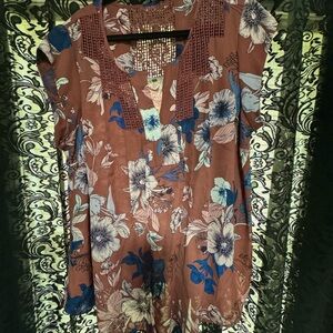 Daniel Rainn mauve flower print blouse